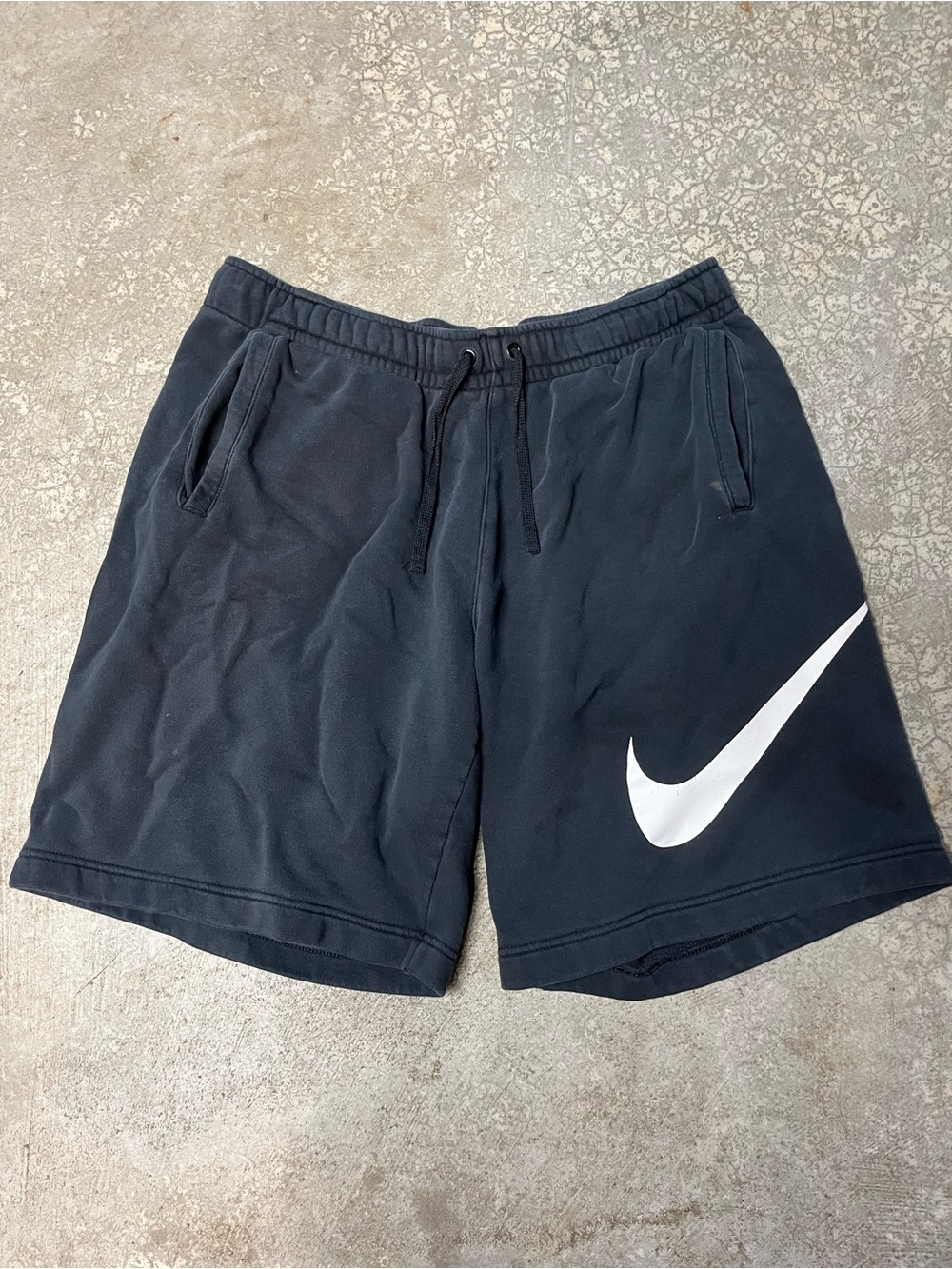 Nike Men’s Black Athletic Shorts with White Swoosh